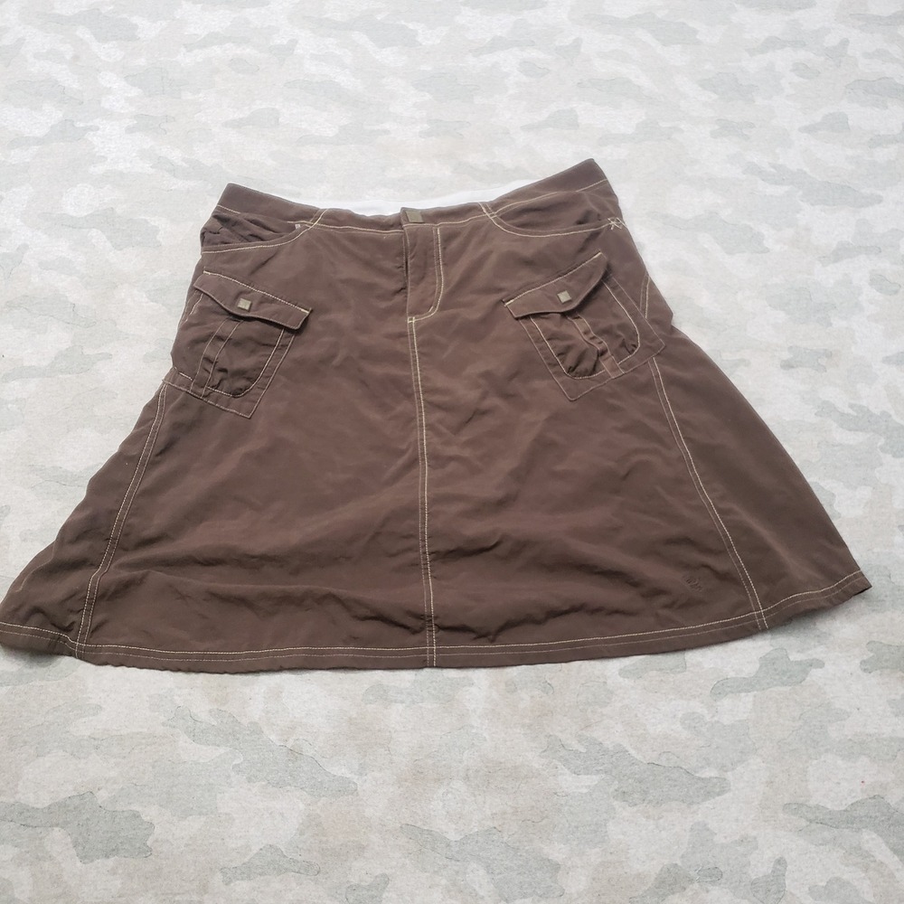Mountain Hardwear Cargo Skirt Women 10 Brown Hiking Outdoor Pockets Trail Travel